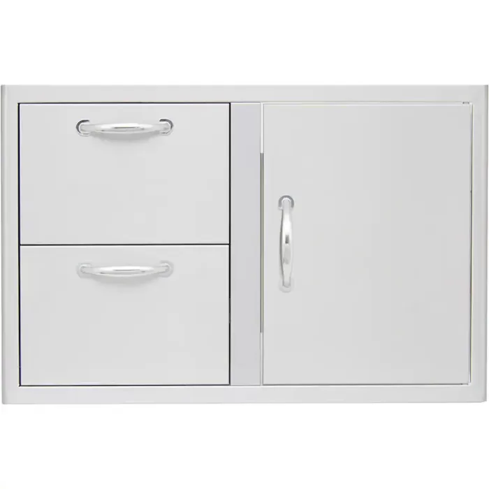 Blaze 32-Inch Access Door & Stainless Steel Double Drawer Combo - BLZ-DDC-R