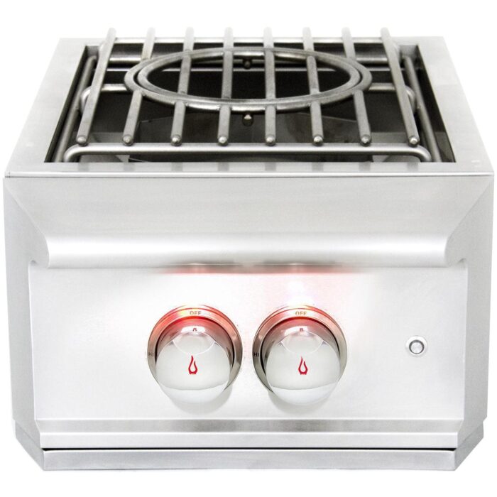 Blaze Professional LUX Built-In Propane Gas High Performance Power Burner W Wok Ring & Stainless Steel Lid - BLZ-PROPB-LP